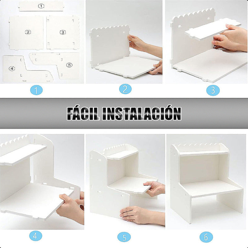Pack 2 Organizadores Escritorio Estante De Escritorio Madera