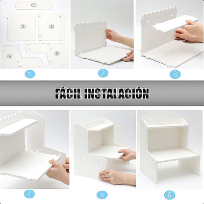 Pack 2 Organizadores Escritorio Estante De Escritorio Madera