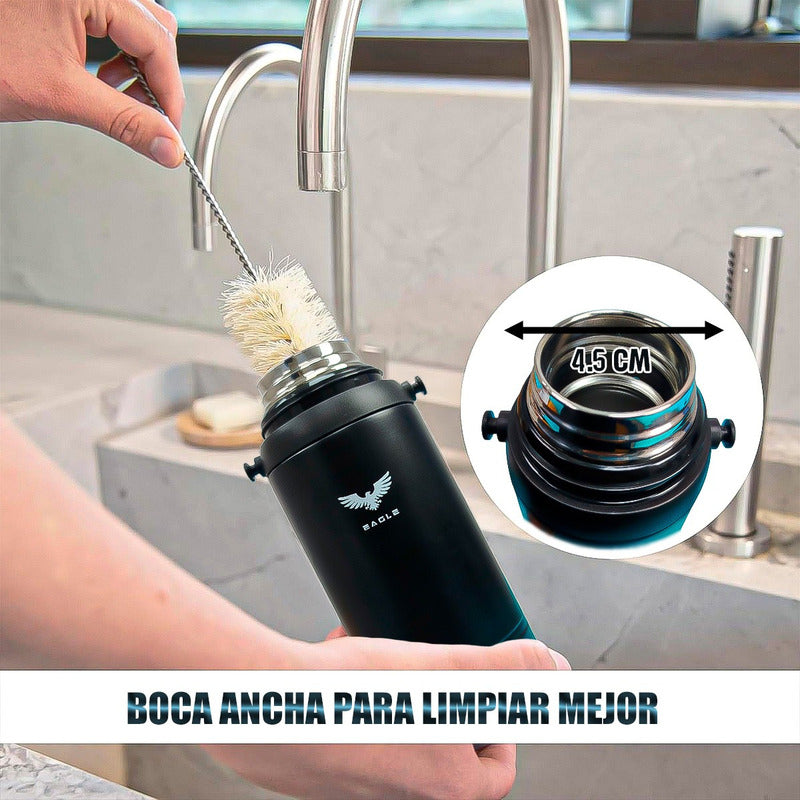 Termo Agua Caliente Botella Termica Termo Cafe Termo 1 Litro Negro