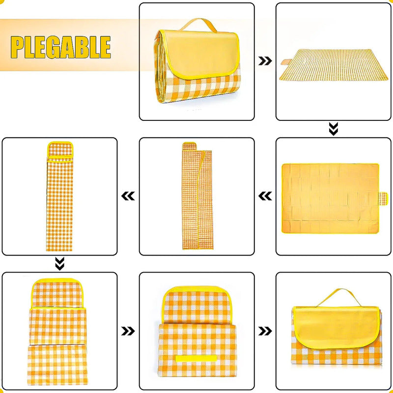 Manta Plegable Picnic Alfombra Camping Manta Picnic 150x200 Rojo