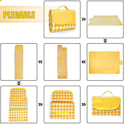 Manta Plegable Picnic Alfombra Camping Manta Picnic 150x200 Rojo