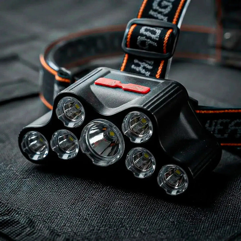 Linterna Frontal Led Recargable De 1200 Lm, Okshop Para Camping Blanca Negro