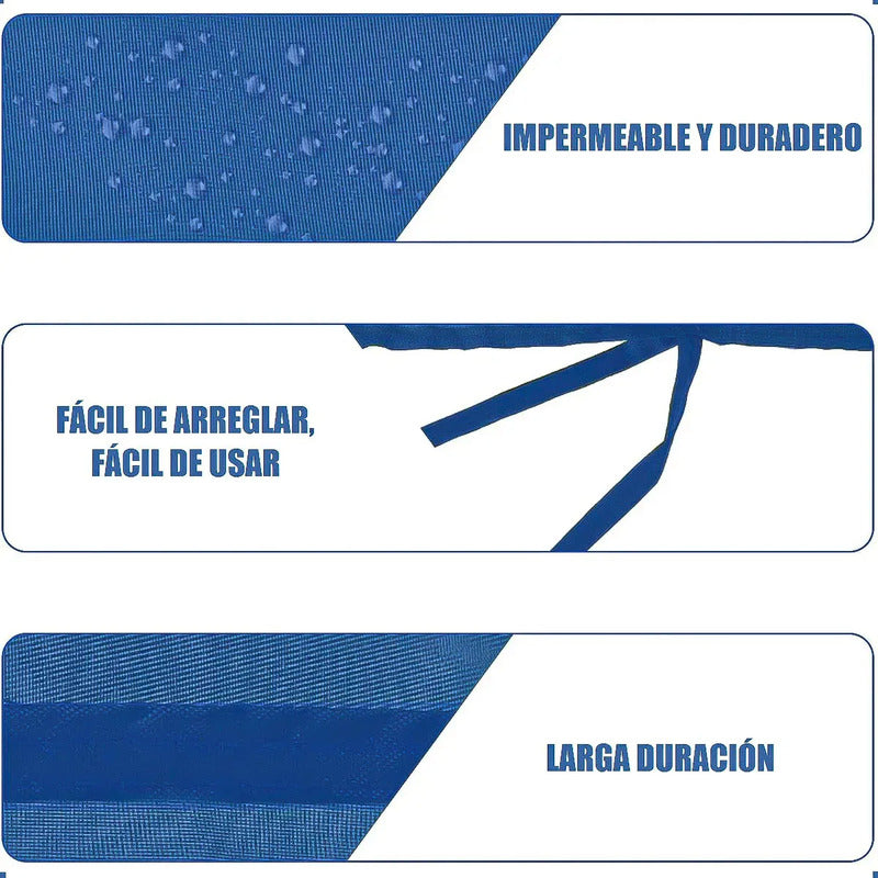 Lona Lateral Para Toldo De 3x3 Metros Azul Impermeable Con Protección Uv