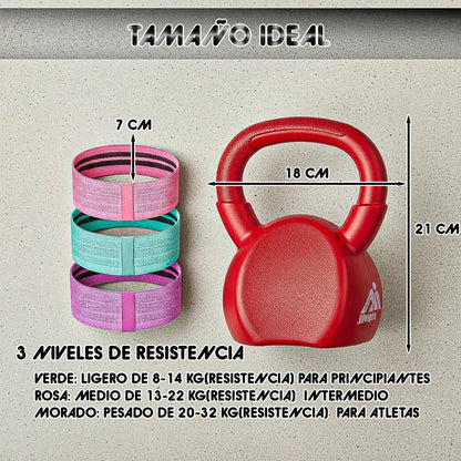 Pesa Rusa 2 Kg Pesas Y Mancuernas 2 Kg Bandas De Resistencia Rojo