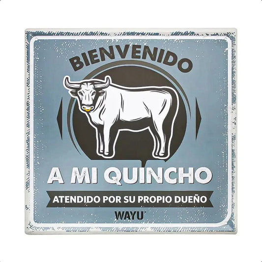 Cuadro Metálico Decorativo Arcashopping Para Bar Con Frases, 25x25 Cm