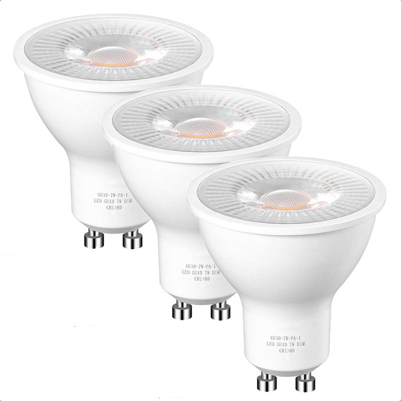 Pack X3 Ampolleta Led Gu10 7w Lampara Led Gu10 38° Blanco Frío
