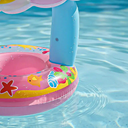 Flotador Inflable Para Niños Sombrilla Piscina Bebes Flotado Rosa