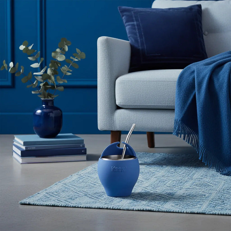 Mate Con Bombilla Keep Mate Acero Inoxidable Mate 230ml Mate Azul Mate