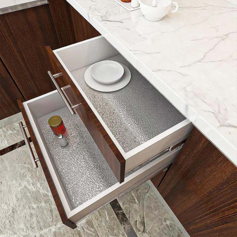 Pack 2 Papel Antigrasa Cocina 3 Metros Papel Aluminio Tapiz Papel Aluminio Cocina 3x0.6m Antideslizante Papel Papel Vinilo Cocina Adhesivos Decorativos Para Paredes Diseño 2 Okshop