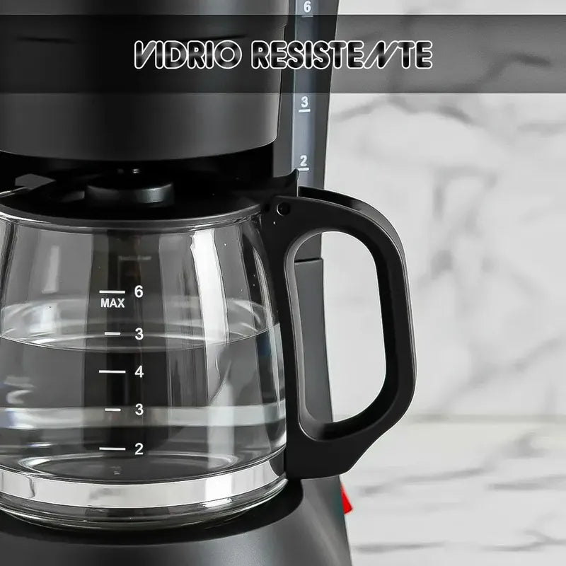 Cafetera Electrica Maquina De Cafe Cafetera 6 Tazas Cafetera De Goteo Okshop Máquinas De Café Con Filtro Cafetera Electrica 600w Cafeteras Automaticas Cafeteras 6 Tazas Negro Con Cuchara