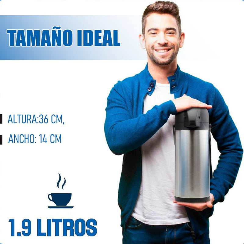 Termo Sifon Termo 1.9 L Termo Para Cafe Termo Agua Caliente Negro/gris