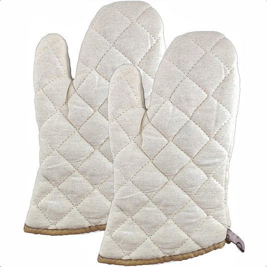 Guantes De Horno Guantes Cocina Toma Ollas Guantes Algodón Color Blanco Liso