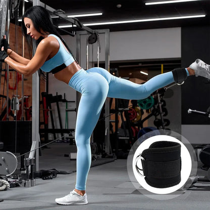 Tobillera Polea Tobillera Gimnasio Polea Tobillera Gluteo Tobilleras Nylon Gluteos Gym Ajustables Tobillera 23x10cm Tobilleras Algodon Cierre Belcro Flexible Okshop Negro