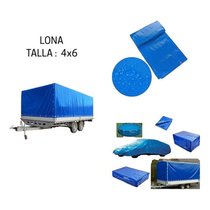Lona Carpa Multiuso 4x6 Metros Impermeable Cobertor Universa Azul