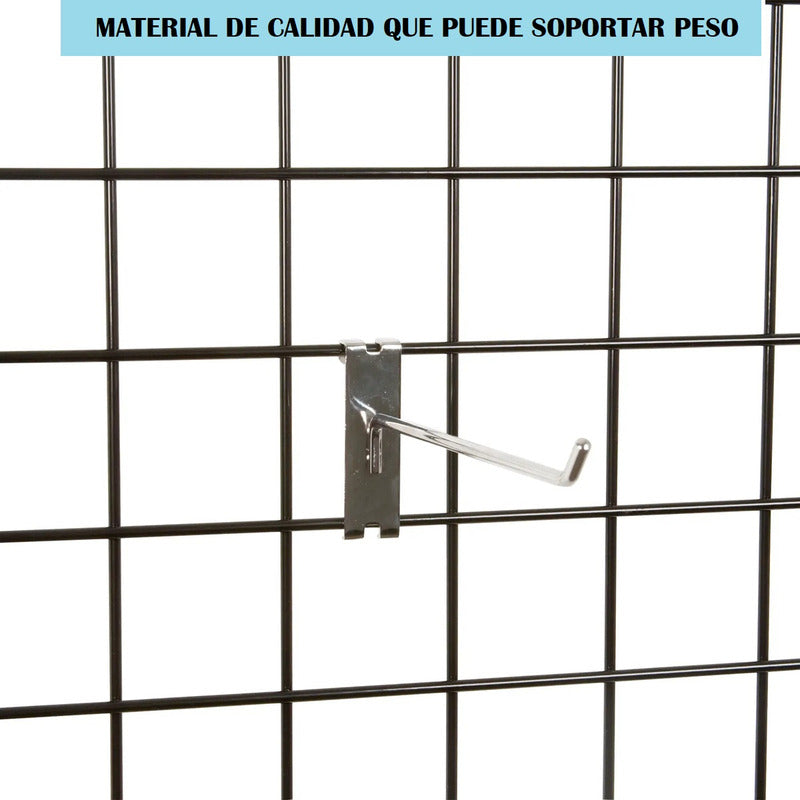 Pack X10 Ganchos Exhibidores Gancheras Panel Ranurado 20 Cm Metal