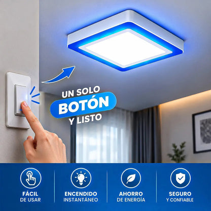 Plafón Led Okshop Cuadrado De 12w Con Luz Blanca Para Techo Blanco
