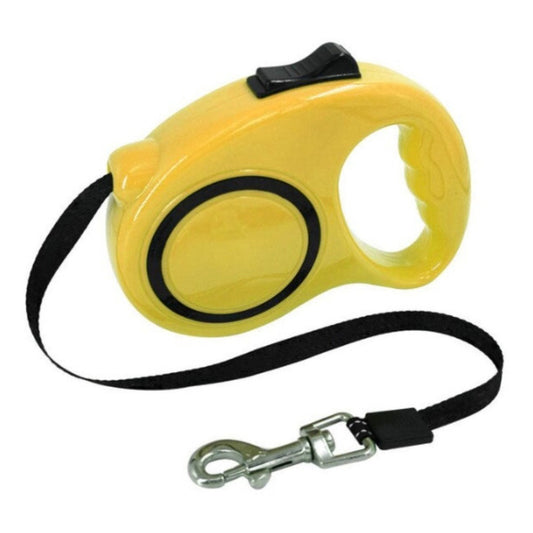 Correa Retractil Automatica Perro Paseo Mascotas 3 Metros Color Amarillo