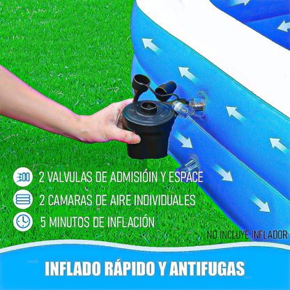 Piscina Para Niños Piscina Rectangular Familiar 3 Metros Azul