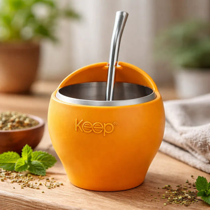 Mate Con Bombilla Keep Mate Acero Inoxidable Mate 230ml Mate Amarillo Mate