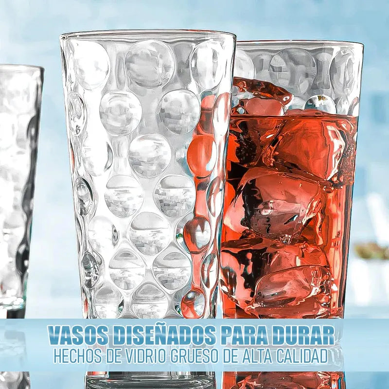 Set 6 Vasos De Vidrio Vasos Postres Juego De Vasos 300 Ml Vidrio Linea Recta