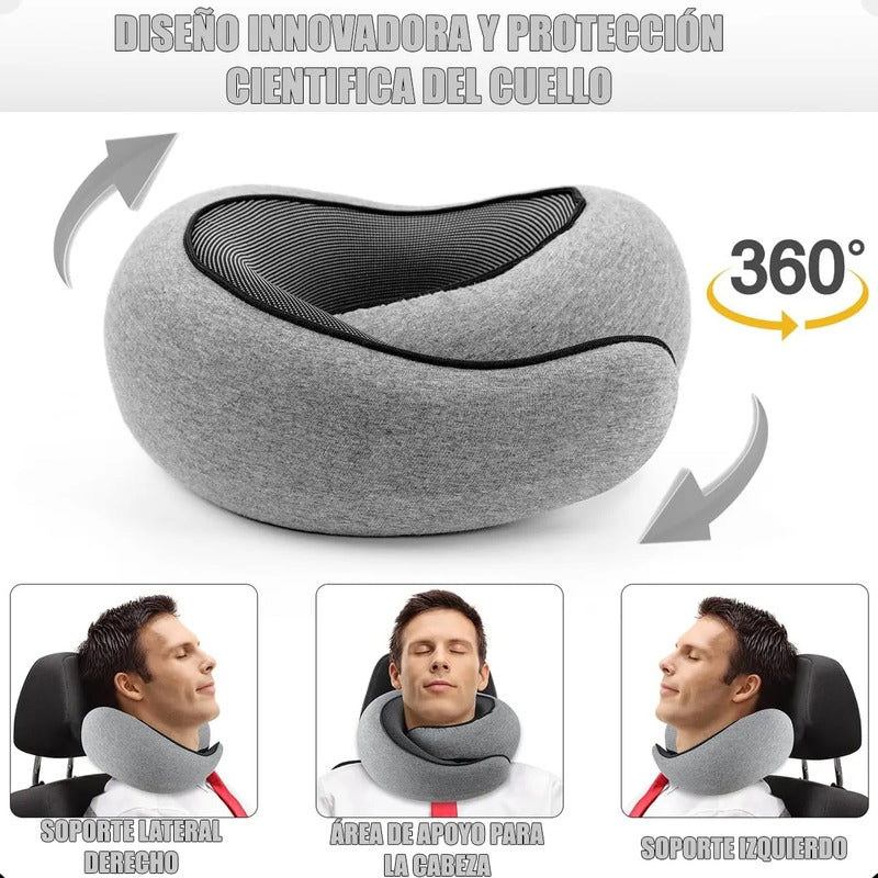 Almohada Para Cuello Cojin Para Cuello Almohada De Viaje Cojin Cervical Viaje Hipoalergenico Algodón Transpirable Almohada Cuello Para Viajes Antibacteriana Antihongos Gris/hebilla Okshop