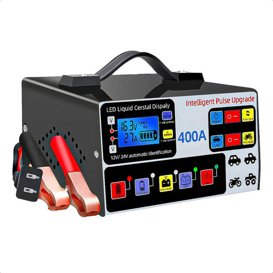Cargador De Baterías Para Auto Y Moto 12v/24v Okshop