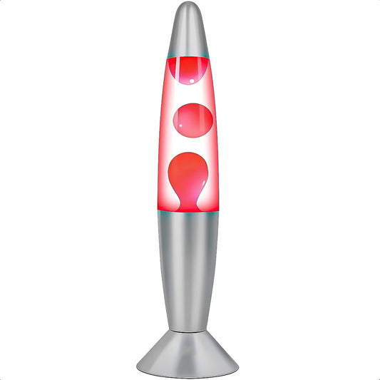 Lámpara De Lava Lampara De Mesa Lampara Lava 34cm Lampara Gris Rojo