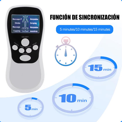 Electroestimulador Muscular Electrofisico Tens 4 Electrodos Blanco