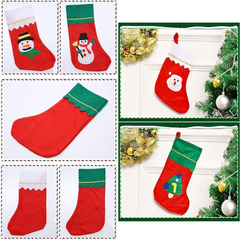 Pack X6 Botas Navideñas Adornos De Navidad Botas Colgantes