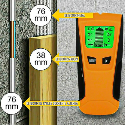 Detector De Pared Okshop 3 En 1 Para Madera, Metal Y Cables De Corriente Naranja