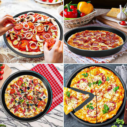 Pack 2 Molde Pizza Molde Aluminio Molde De Pizza 29cm Moldes Negro