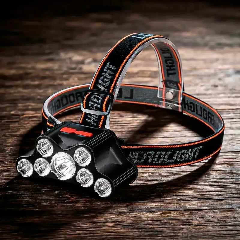 Linterna Frontal Led Recargable De 1200 Lm, Okshop Para Camping Blanca Negro