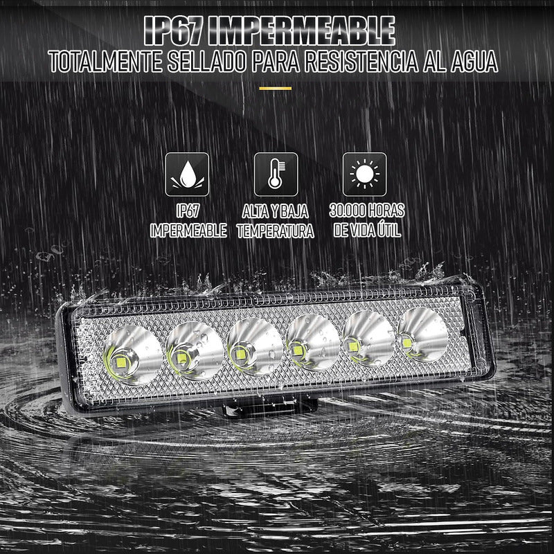 Focos Neblineros Led Faros Led Pack 4 Neblineros Barra Auto Negro