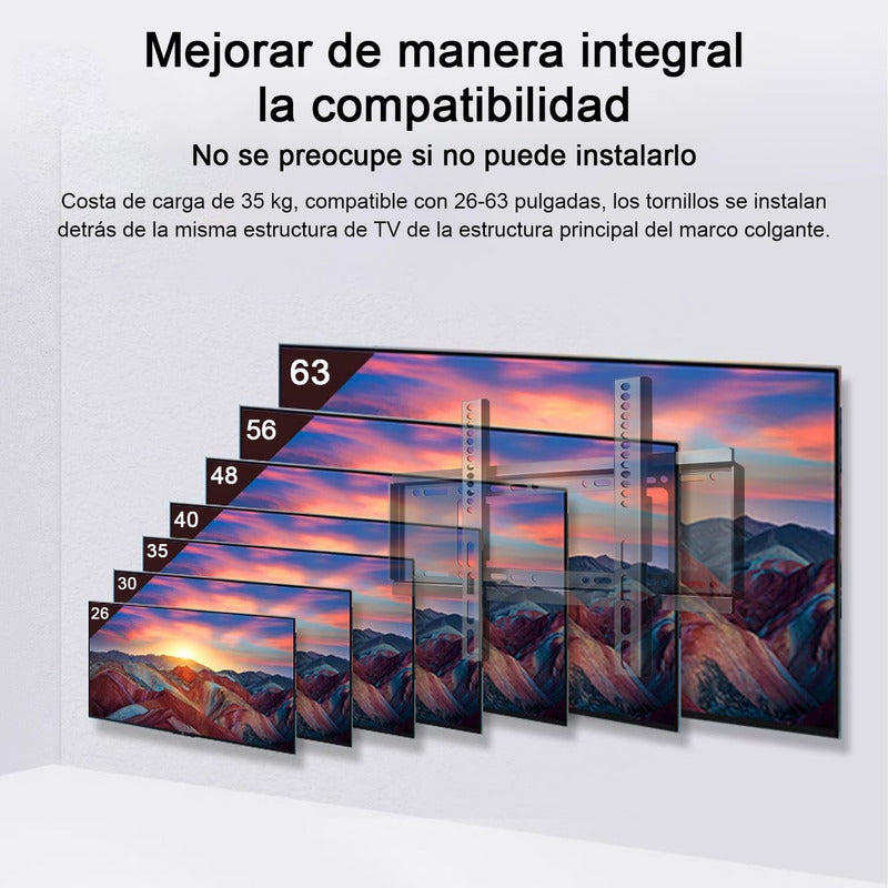 Soporte De Tv Base Tv Pared Panel Televisor 26 - 63 Pulgadas Negro