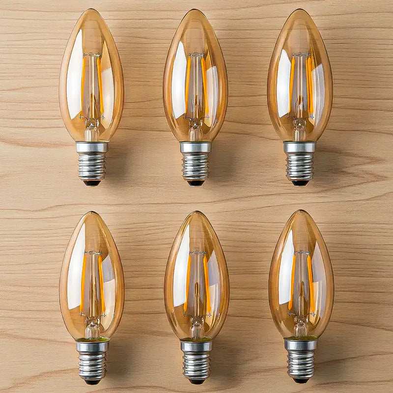 Pack 6 Ampolleta Led E14 Ampolleta 2w Ampolletas Led Vela 2w Cálida