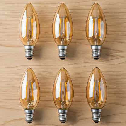 Pack 6 Ampolleta Led E14 Ampolleta 2w Ampolletas Led Vela 2w Cálida