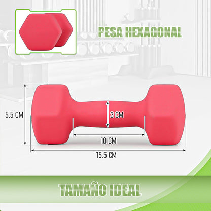 Mancuerna Hexagonal 1.5 Kg Set Mancuernas Pesa Hexagonal Verde