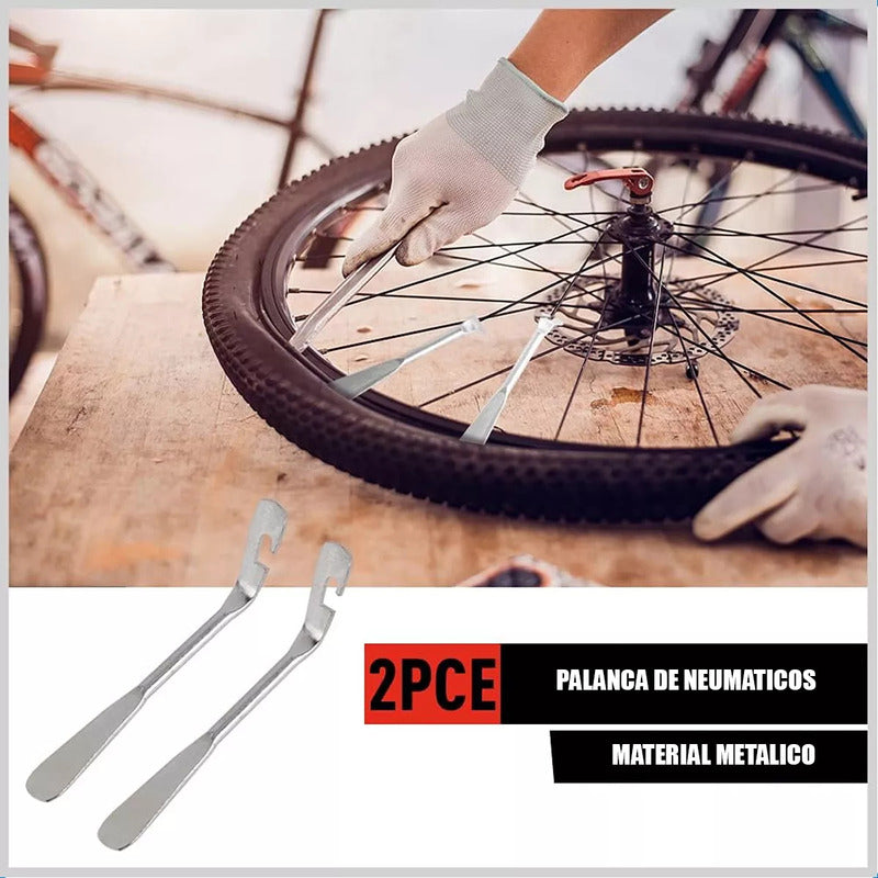 Kit De Herramientas Para Llanta Bicicleta Kit Parches De Bicicleta + Cucharas Neumaticos Herramientas Para Pinchazos Bicicleta Blanco Kit Parches Bicicleta Reparacion Pinchazo Llanta Bicicletas Okshop