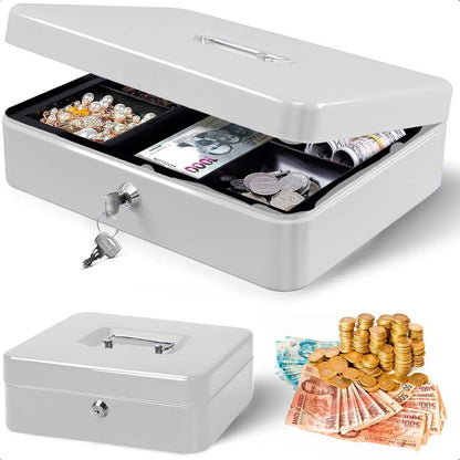 Cajas Fuertes Caja De Seguridad Llaves Caja De Dinero Metalica Llaves Caja Metalica Llave Multiusos Asa Antideslizante Caja Fuerte Metalica Impermeable Caja Fuerte Llave Pvc Oficinas Blanco Okshop