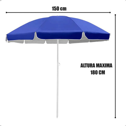 Pack X2 Quitasol Grande Sombrilla De Playa Verano 150 Cm