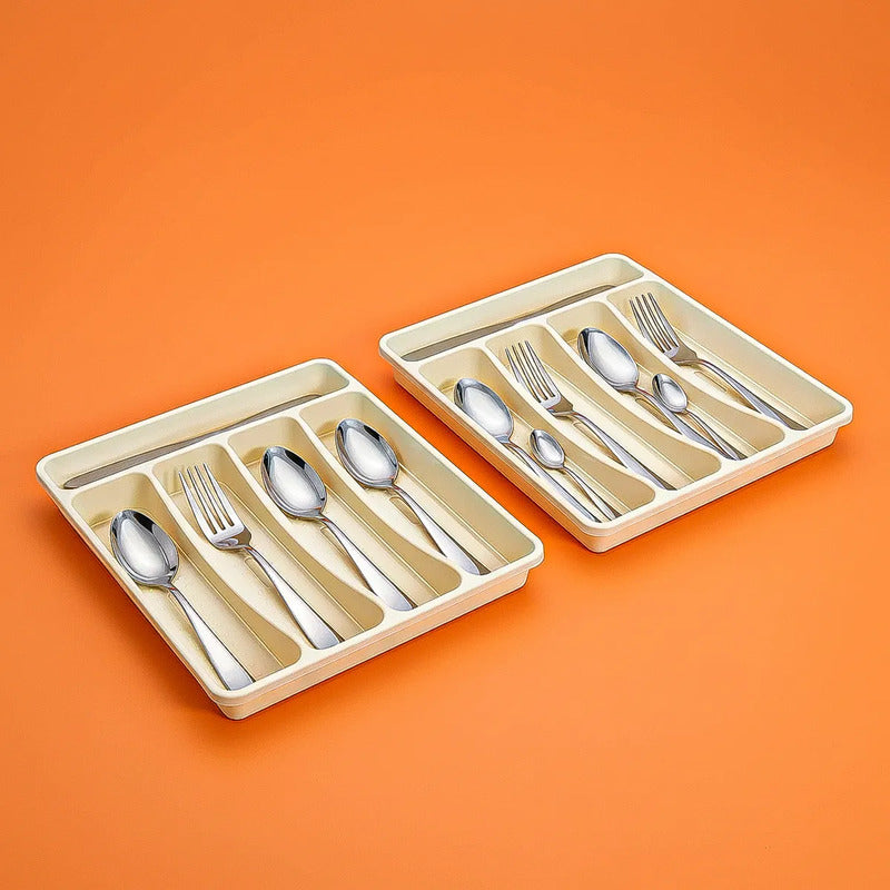 Pack 2 Organizador Cubiertos Cubertero Organizador Keep Cubi Beige