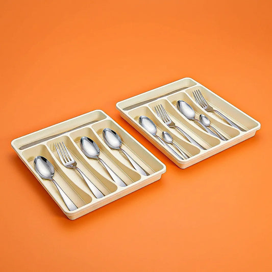 Pack 2 Organizador Cubiertos Cubertero Organizador Keep Cubi Beige