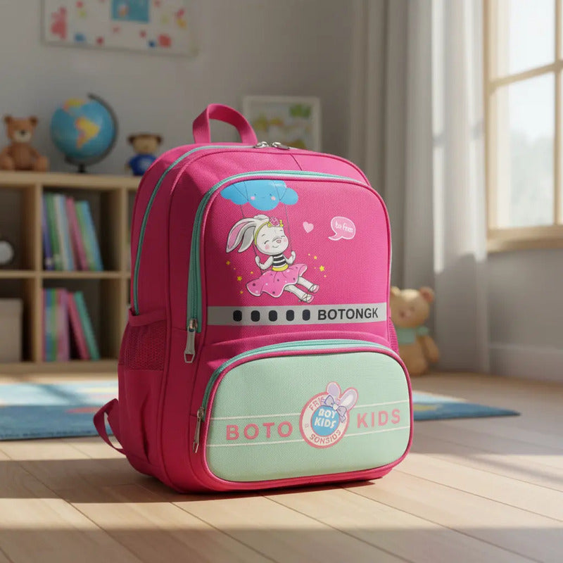 Mochila Escolar Para Niña Mochilas De Niños Dibujos Animados Fucsia