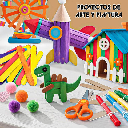 Pack De 200 Palitos De Madera Para Manualidades Y Helado