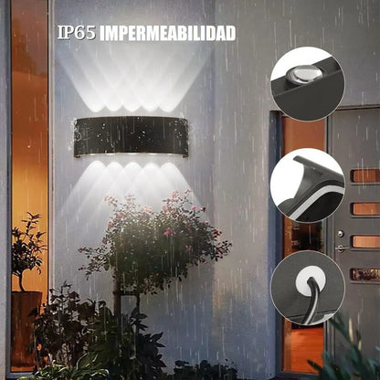 Pack 2 Aplique Muro Luces Led Para Muro Lampara De Pared 10w Negro