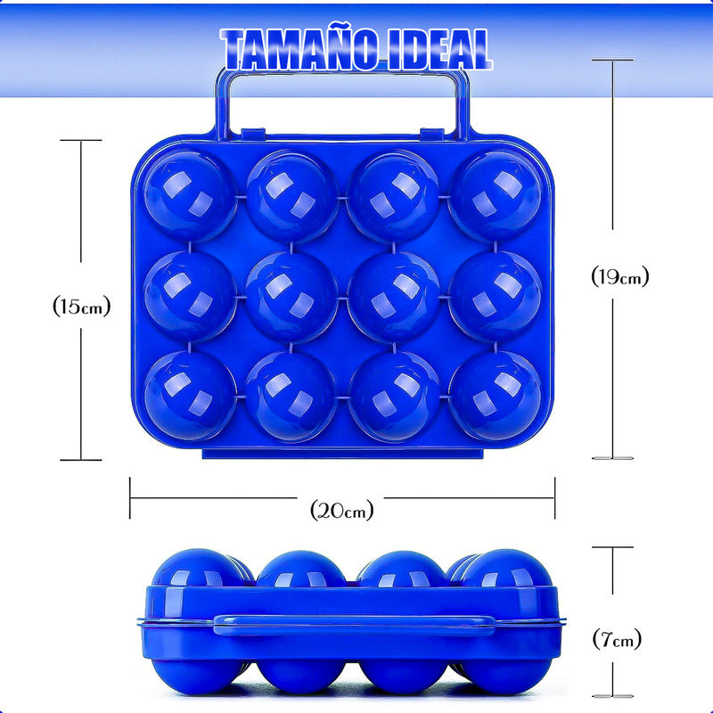 Pack 2 Organizador Huevos Dispensador Huevo Porta 12 Huevos Azul