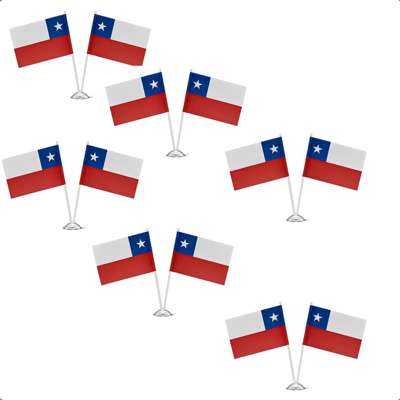 Pack 6 Banderas Chile Bandera De Escritorio Bandera Chile Bandera Chile