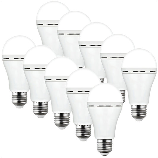 X10 Ampolleta Recargable Led 12w Ampolletas De Emergencia  Blanco Frío