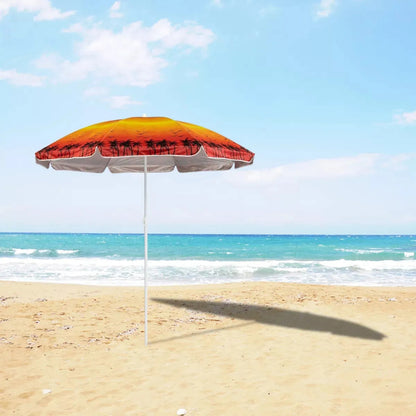 Quitasol Grande Sombrilla De Playa Verano Paraguas 150 Cm Paraguas Colores Poliester Unisex Paraguas Plegable Aluminio... Verde/azul/palmera