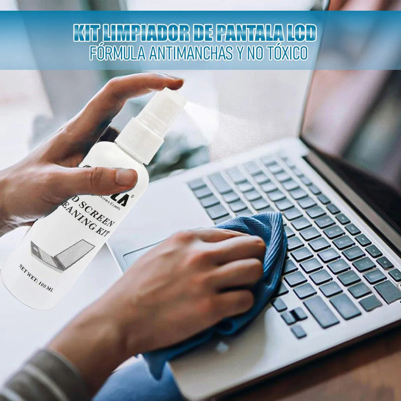 Kit Limpiador Pantalla Lcd Okshop 3en1 Spray Antiestático Microfibra Brocha